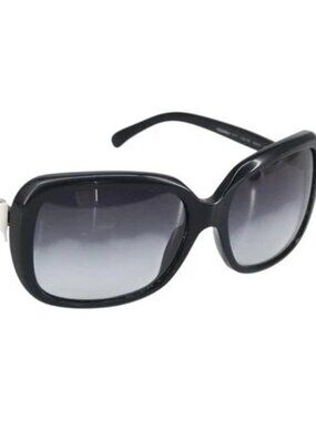 CHANEL Coco Ribbon Sunglasses plastic Black CC Auth BA10315